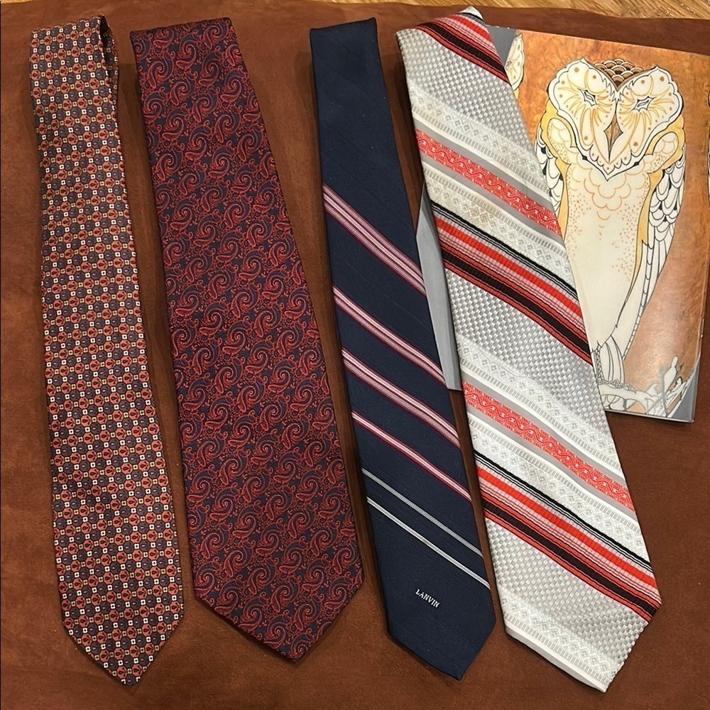 Vintage bundle 4 ties Blue and Red Striped Ties Collection